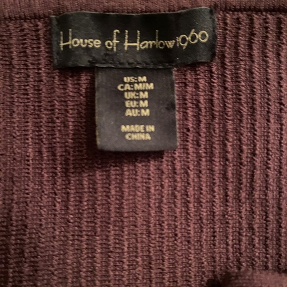 House of Harlow 1960 Ribbed chocolate brown Crop knit tank top sleeveless size M - Picture 5 of 9